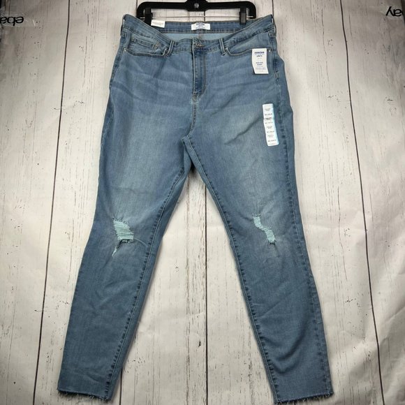 Denizen from Levi's 34x27 High Rise Skinny Distressed Blue Jeans Pants Women New - Picture 1 of 16